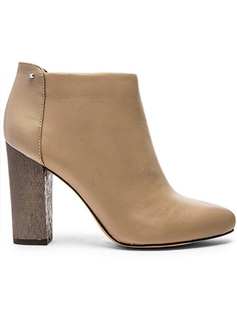 Circus by Sam Edelman Bond Bootie in Putty - Leather Block Heel Ankle Boot